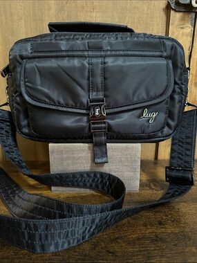 lug Black Nylon Crossbody Bag